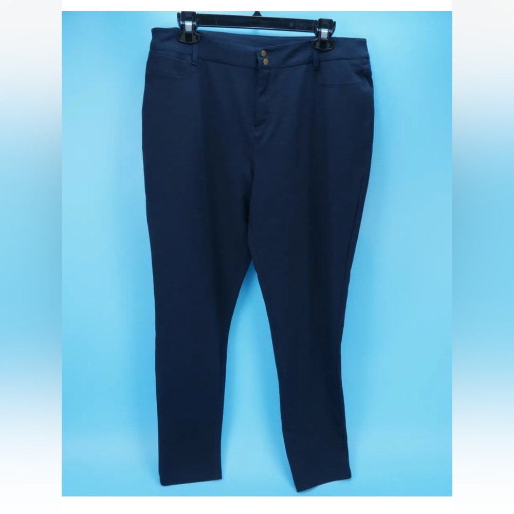 DG2 Diane Gilman Navy Blue Stretch Trouser Pants Size XL 36 X 29